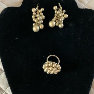 Vintage Cocktail Earrings and Ring Set